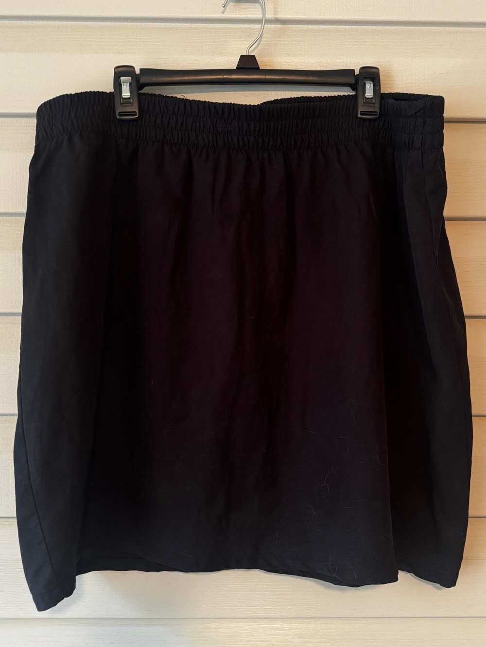 torrid Women’s Plus Size 2 (2X) Black Linen-Blend Mini Skirt Elastic Waist